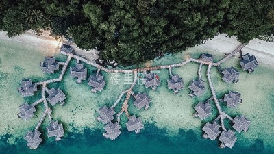 一间高端水上屋，马来西亚绿中海度假村Pangkor Laut Resort